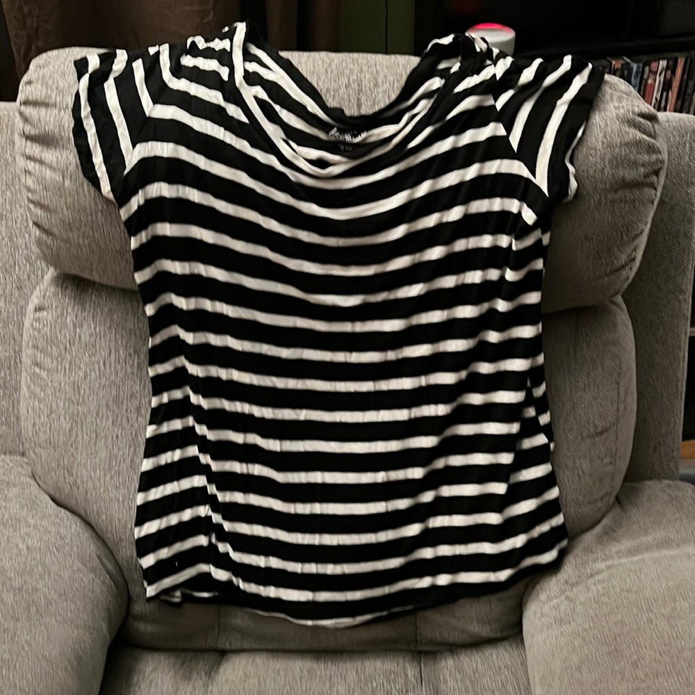 Rue 21+ black and white striped T-shirt!